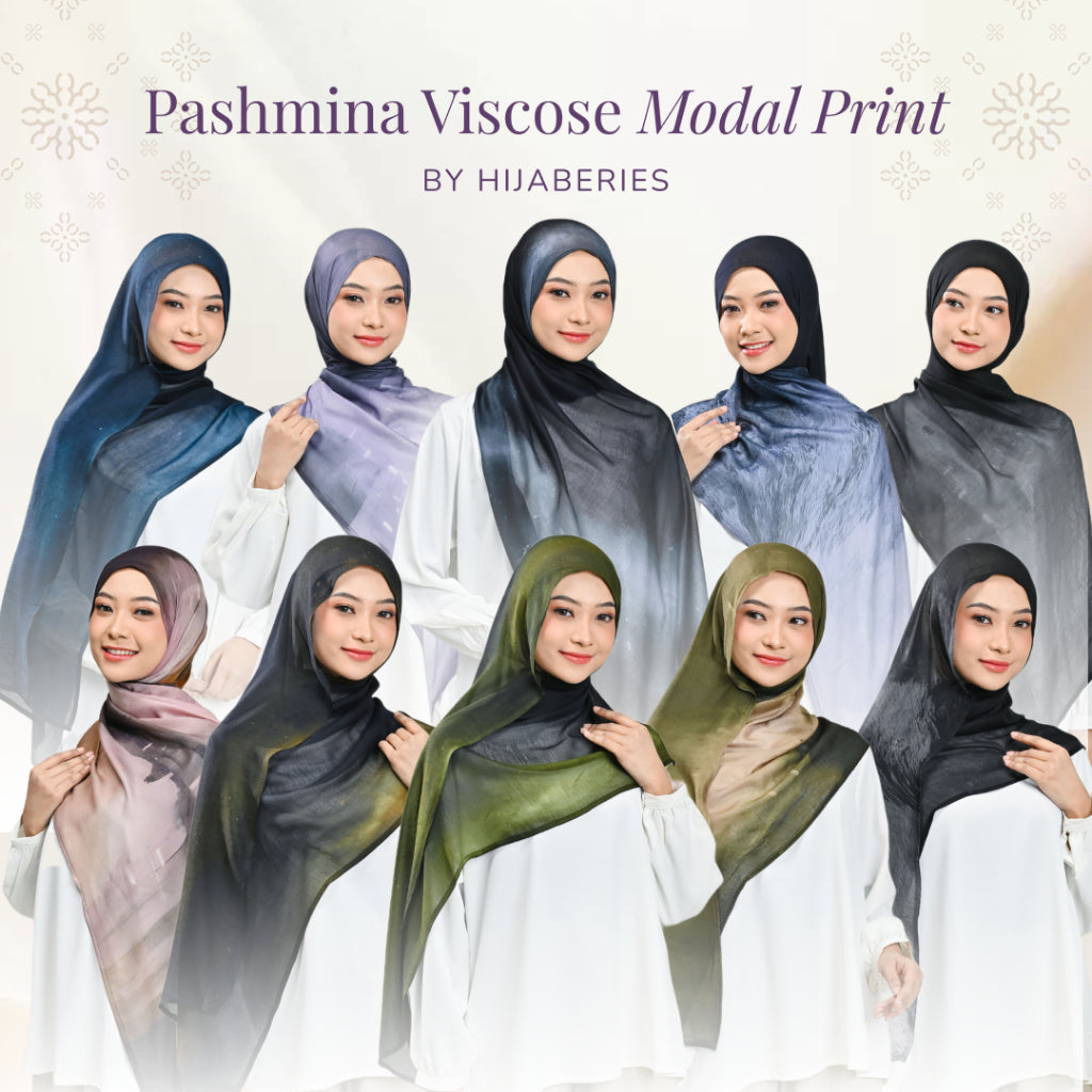 Hijaberies - Pashmina Viscose Modal Print (Viscose Modal Printing dengan Packaging Tube | Kirim Random)