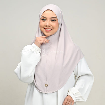 Hijaberies - Lovely Bergo Instan (Bahan Lycra Jersey Non Pad | Include Logo Pin Brooch)