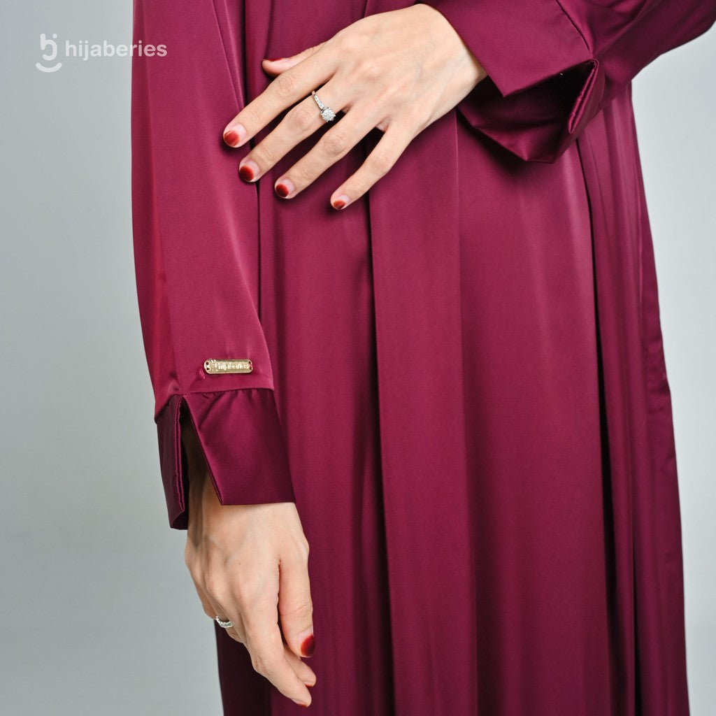 Hijaberies - Basic Dress Silk (Dress Panjang Wanita Bahan Armani Satin Silk)
