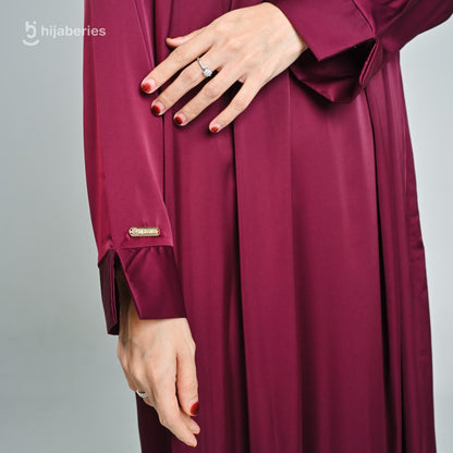 Hijaberies - Basic Dress Silk (Dress Panjang Wanita Bahan Armani Satin Silk)