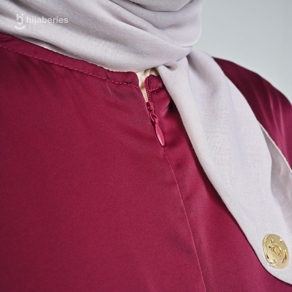 Hijaberies - Basic Dress Silk (Dress Panjang Wanita Bahan Armani Satin Silk)