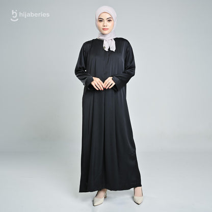 Hijaberies - Basic Dress Silk (Dress Panjang Wanita Bahan Armani Satin Silk)