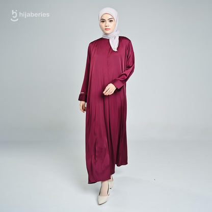 Hijaberies - Basic Dress Silk (Dress Panjang Wanita Bahan Armani Satin Silk)