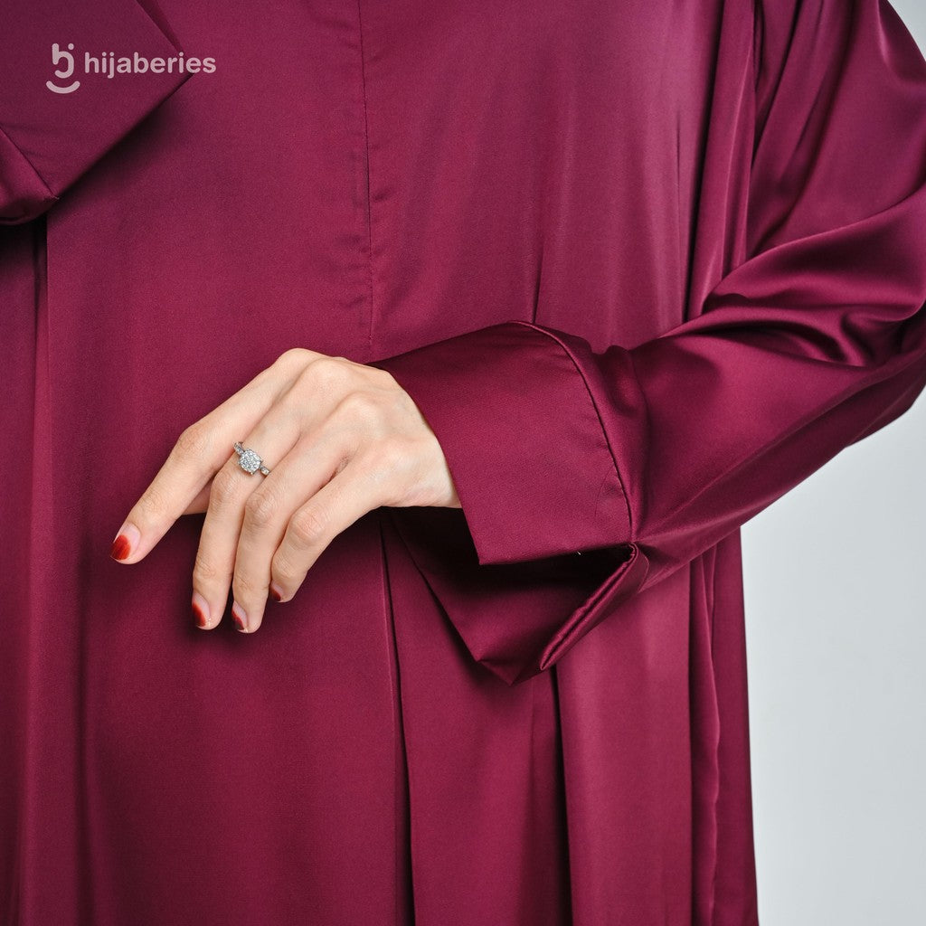 Hijaberies - Basic Dress Silk (Dress Panjang Wanita Bahan Armani Satin Silk)
