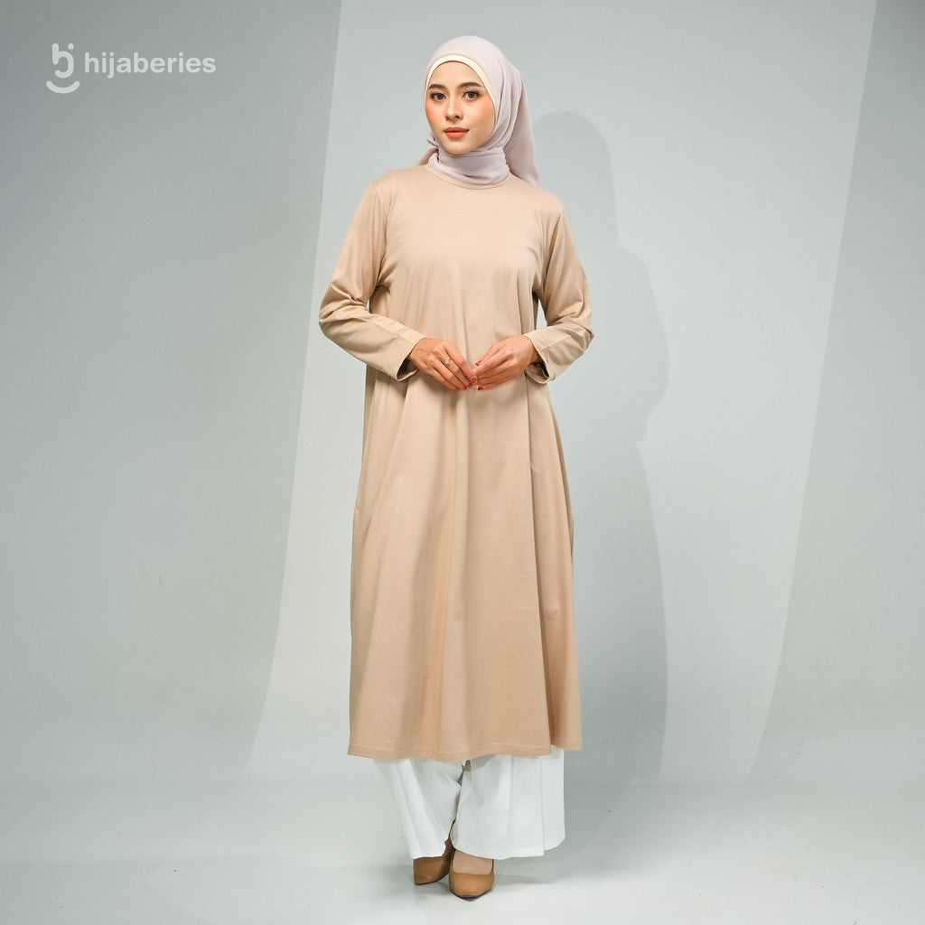 Hijaberies - Tunik Long Cotton (Atasan Wanita Bahan Cotton Combed 24's)