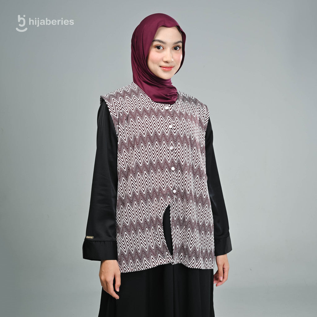 Hijaberies - Outer Knit Cotton Zigzag (Vest Wanita Bahan Knit Cotton)