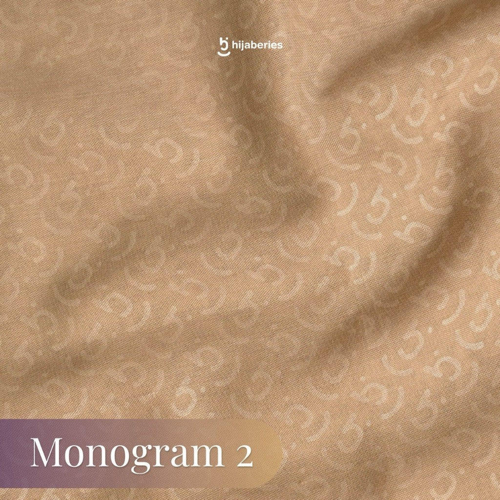 Hijaberies Elegance Embossed Monogram Series 2 (Hijab Segi Empat Lasercut Motif Emboss)