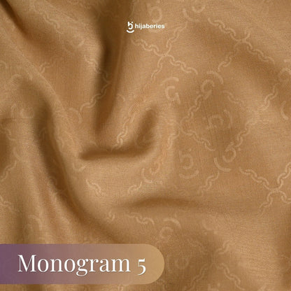 Hijaberies Elegance Embossed Monogram Series 2 (Hijab Segi Empat Lasercut Motif Emboss)