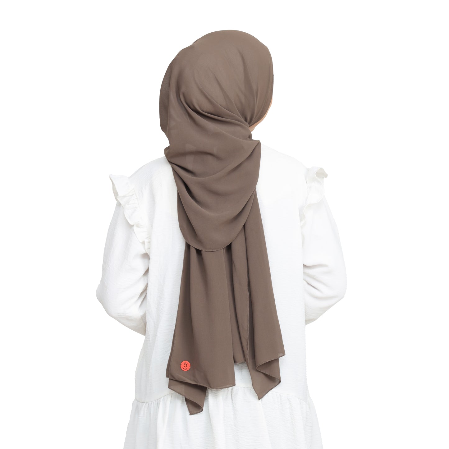 Kala Pashmina Oval Ceruty Babydoll Hijaberies - Major Brown