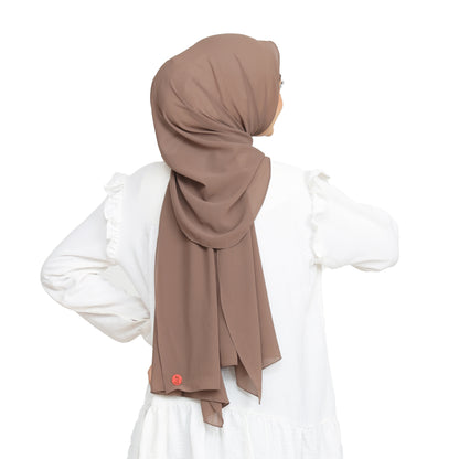 Kala Pashmina Oval Ceruty Babydoll Hijaberies - Toffee