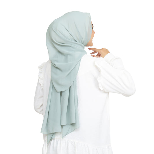 Kala Pashmina Oval Ceruty Babydoll Hijaberies - Pale Blue