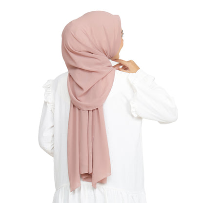 Kala Pashmina Oval Ceruty Babydoll Hijaberies - Powder Puff