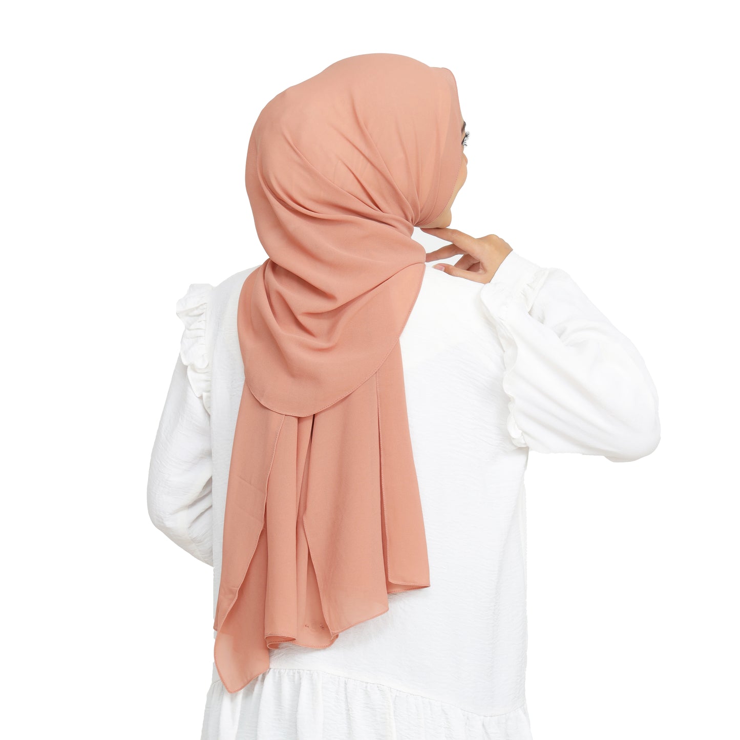 Kala Pashmina Oval Ceruty Babydoll Hijaberies - Soft Brick