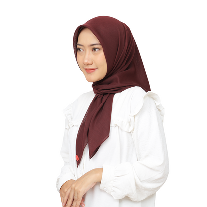 Emily Square All Fit Hijaberies - Plum Maroon