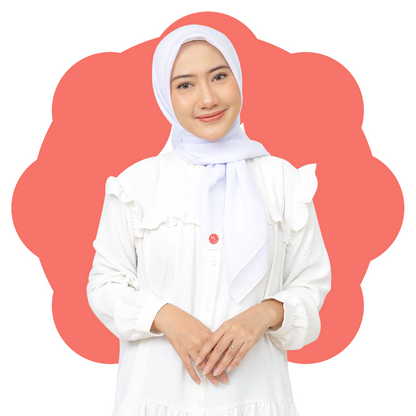 Emily Square All Fit Hijaberies - White