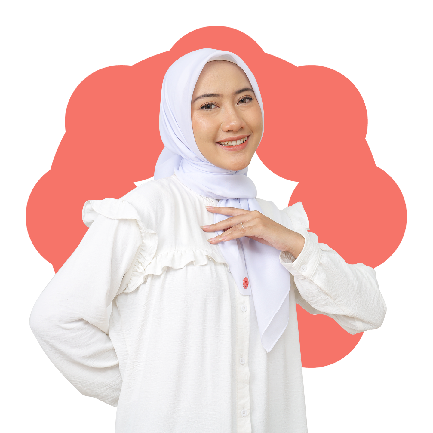 Emily Square All Fit Hijaberies - White