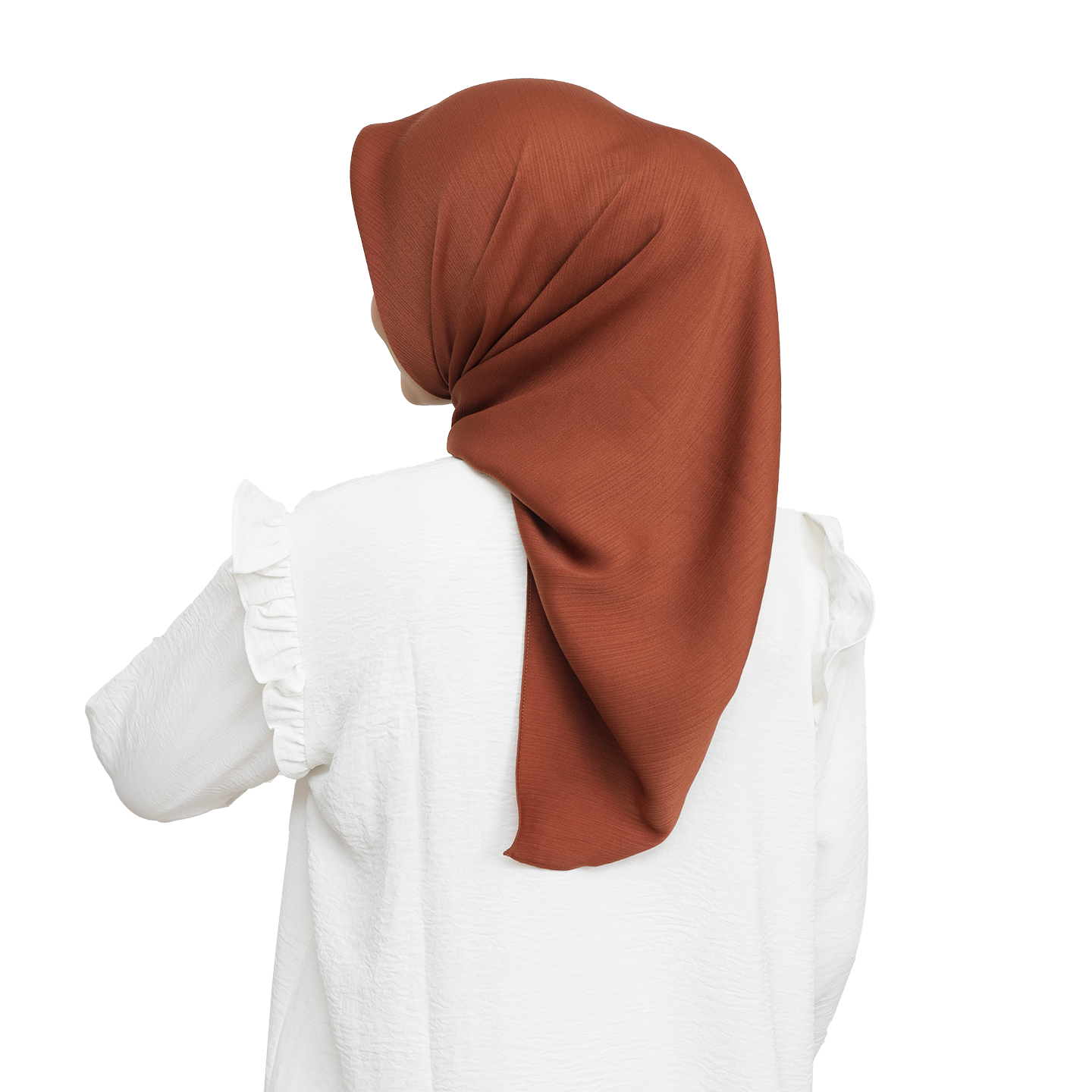 Alana Square Textured Cotton Hijaberies - Terracotta