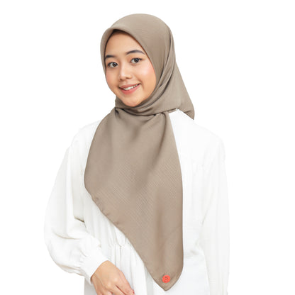 Alana Square Textured Cotton Hijaberies - Taupe