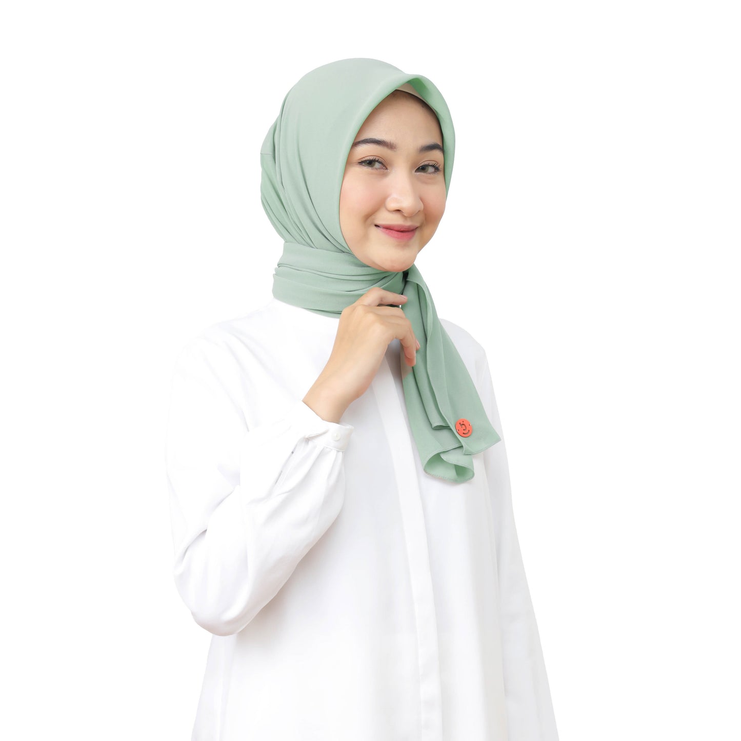 Kelora Pashmina Square Ceruty Babydoll Hijaberies - Desert Sage Green