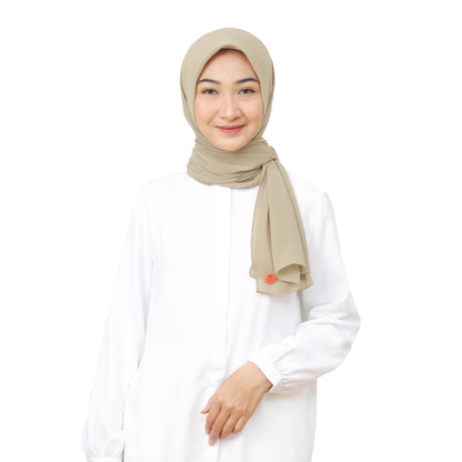 Kelora Pashmina Square Ceruty Babydoll Hijaberies - Travertine