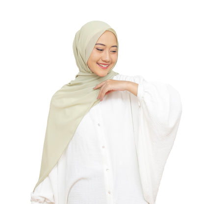 Daily Pashmina Ceruty Babydoll Hijaberies - Soft Sage Green