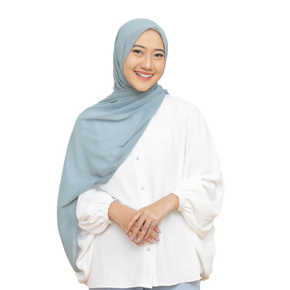 Daily Pashmina Ceruty Babydoll Hijaberies - Dust Blue