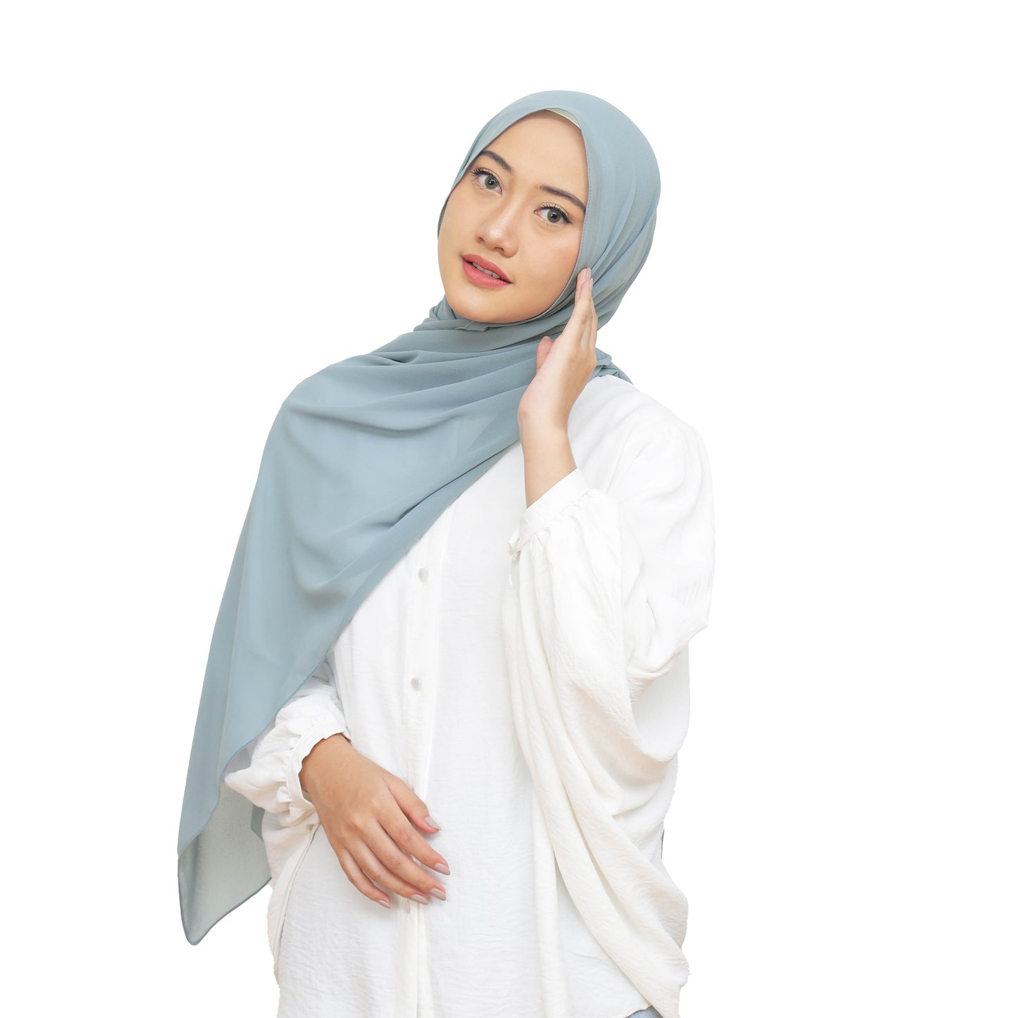 Daily Pashmina Ceruty Babydoll Hijaberies - Dust Blue