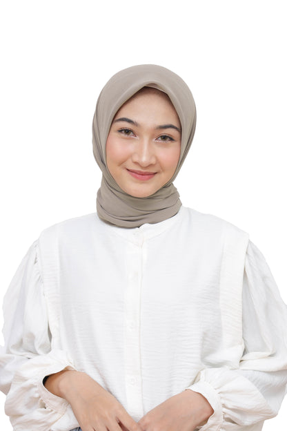 Kelora Pashmina Square Ceruty Babydoll Hijaberies - Elephant Skin