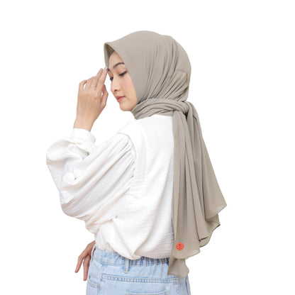 Kelora Pashmina Square Ceruty Babydoll Hijaberies - Elephant Skin