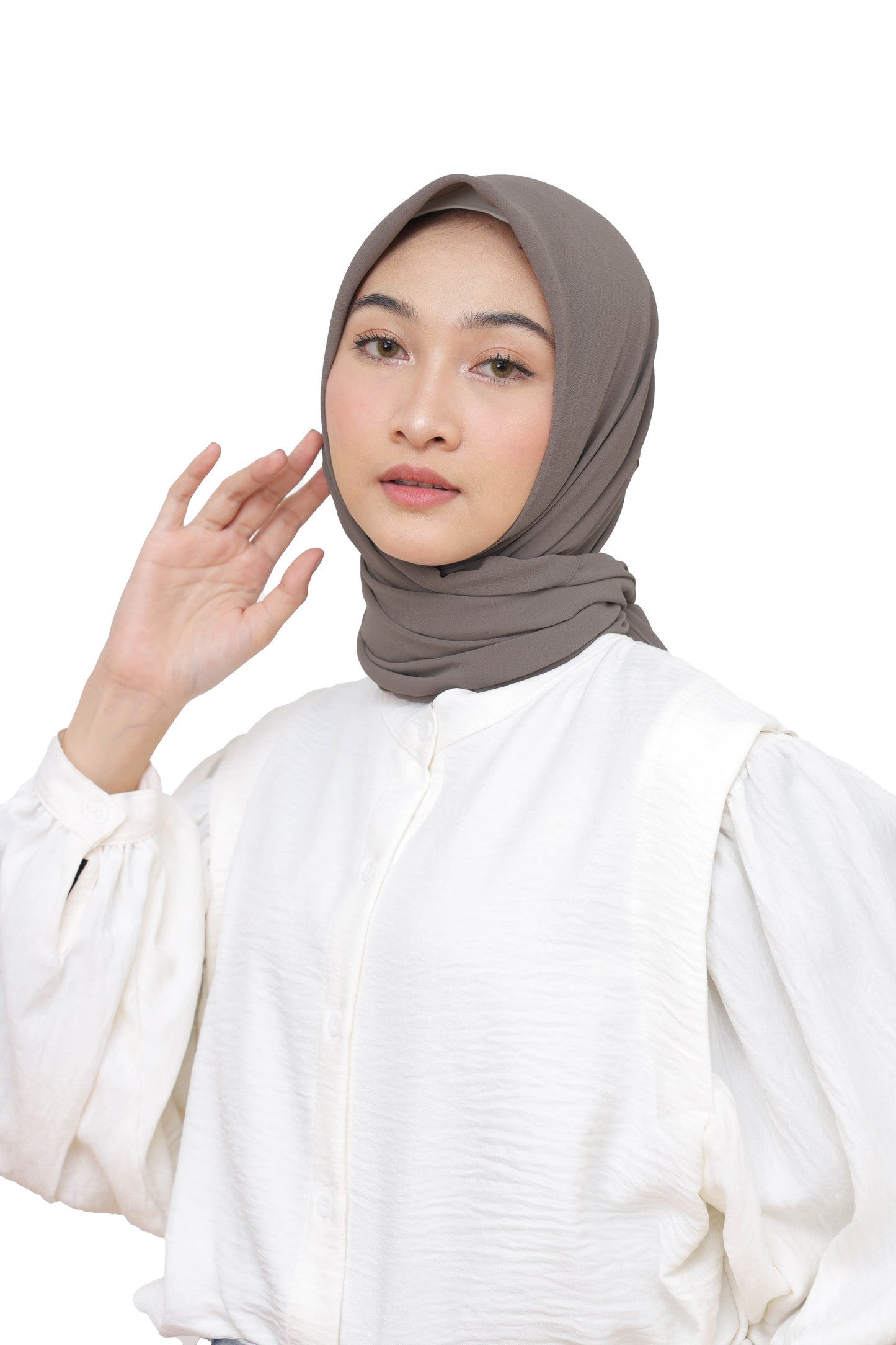 Kelora Pashmina Square Ceruty Babydoll Hijaberies - Iron Grey