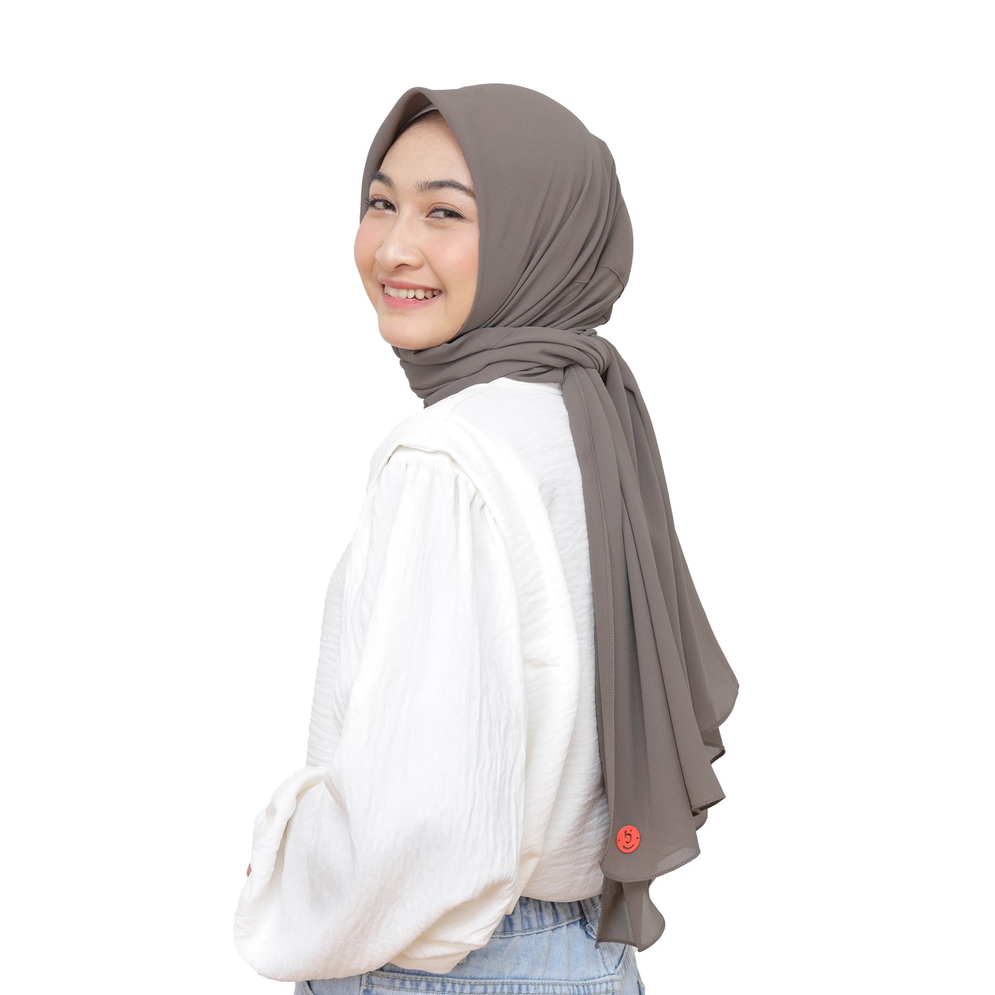 Kelora Pashmina Square Ceruty Babydoll Hijaberies - Iron Grey