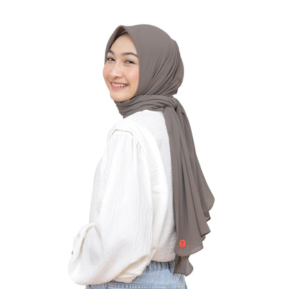 Kelora Pashmina Square Ceruty Babydoll Hijaberies - Iron Grey