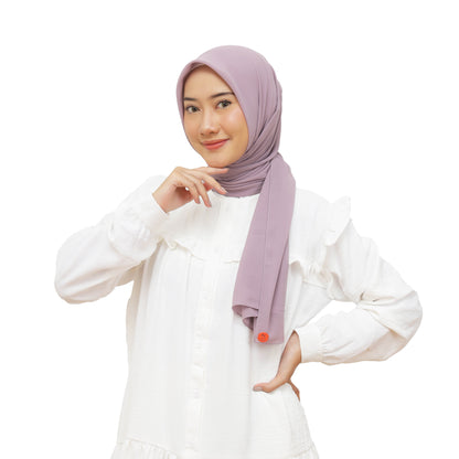 Kelora Pashmina Square Ceruty Babydoll Hijaberies - Lylac