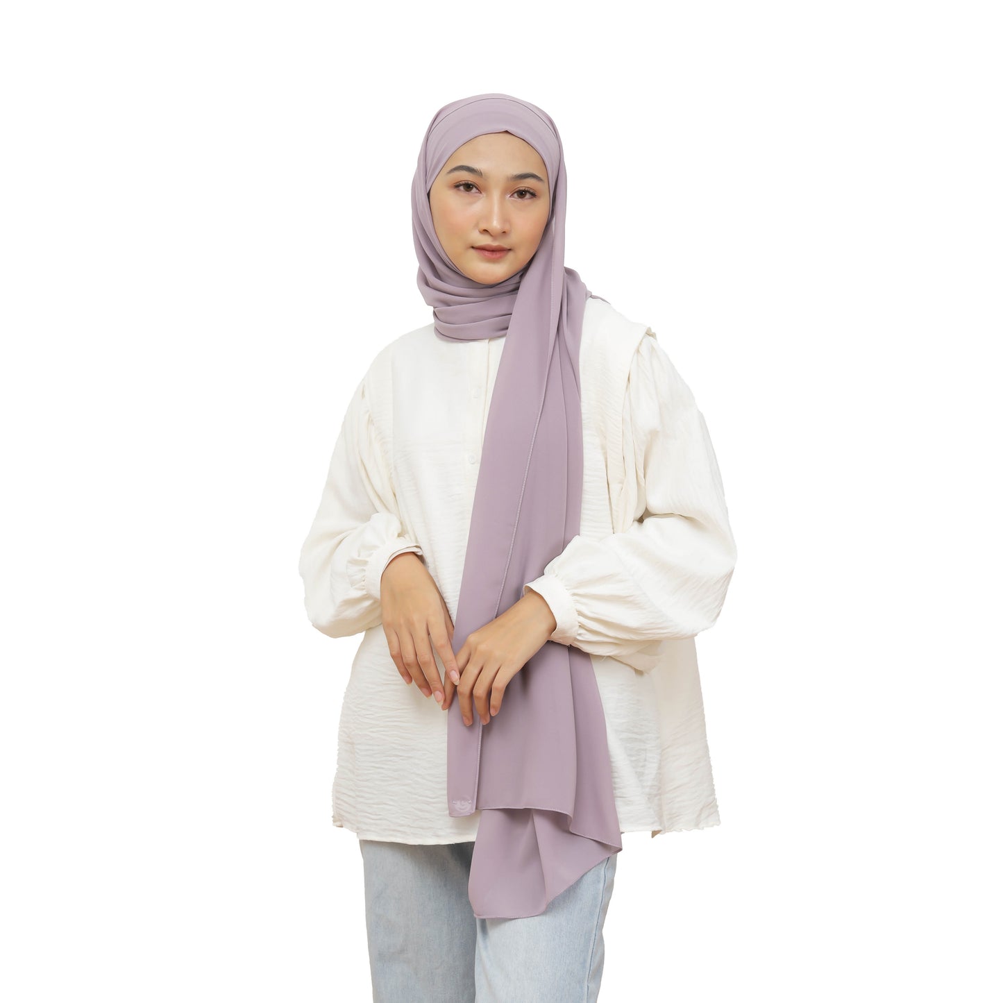 Jiran Pashmina Instan Ceruty Babydoll Hijaberies - Lylac