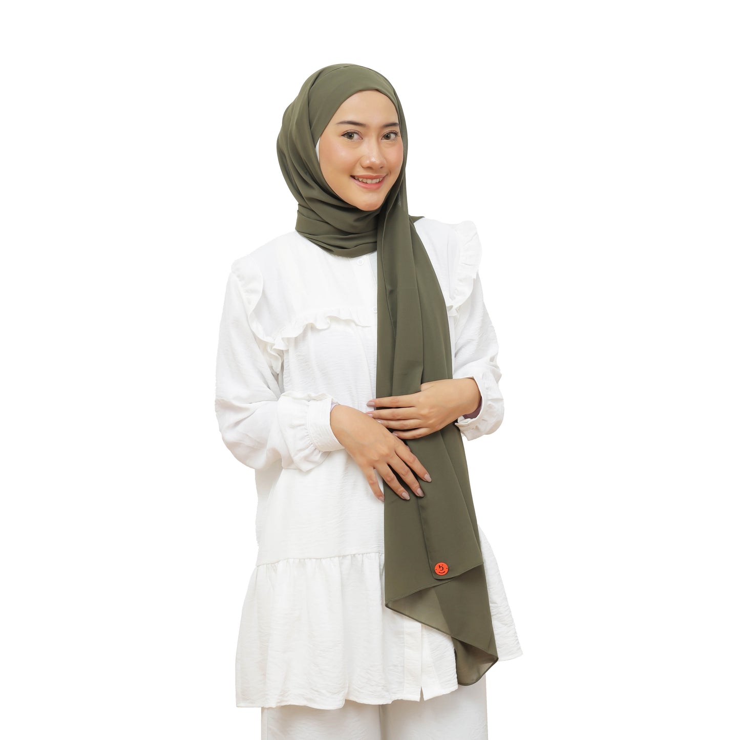 Jiran Pashmina Instan Ceruty Babydoll Hijaberies - Army