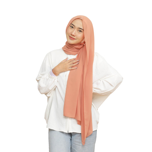 Daily Pashmina Ceruty Babydoll Hijaberies - Soft Brick