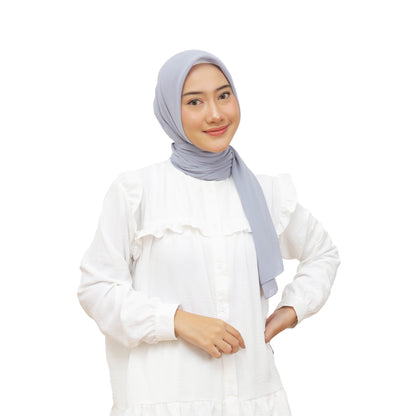 Kelora Pashmina Square Ceruty Babydoll Hijaberies - Lavender Blue