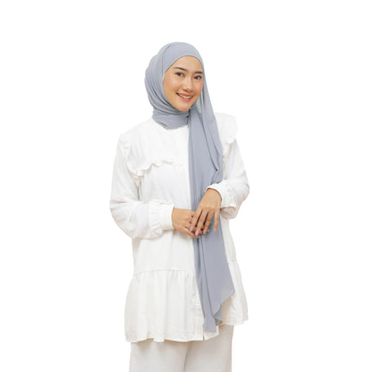 Jiran Pashmina Instan Ceruty Babydoll Hijaberies - Lavender Blue