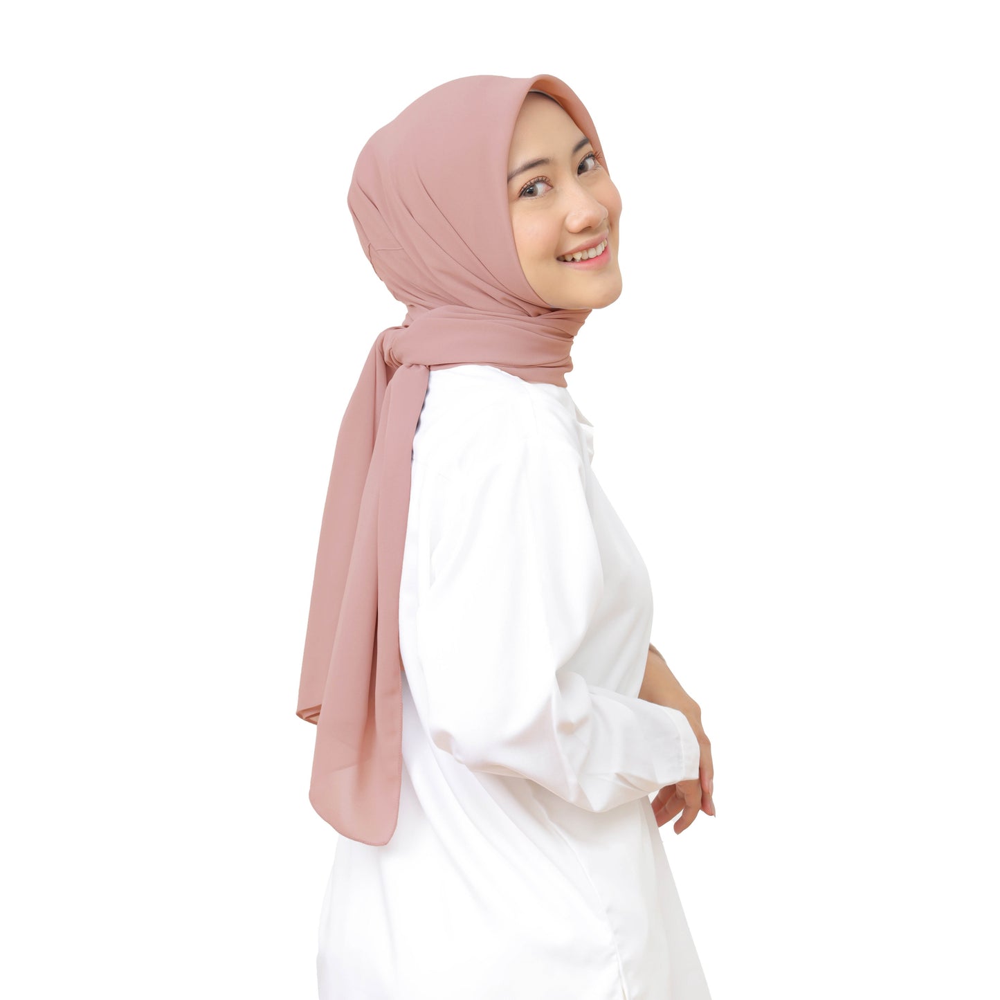 Kelora Pashmina Square Ceruty Babydoll Hijaberies - Rose