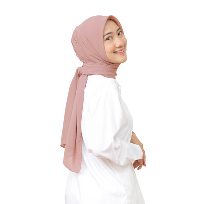 Kelora Pashmina Square Ceruty Babydoll Hijaberies - Rose