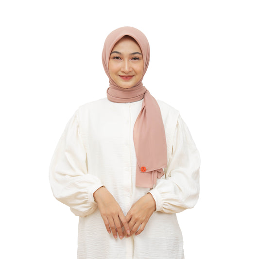 Kelora Pashmina Square Ceruty Babydoll Hijaberies - Powder Puff