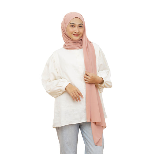 Jiran Pashmina Instan Ceruty Babydoll Hijaberies - Powder Puff