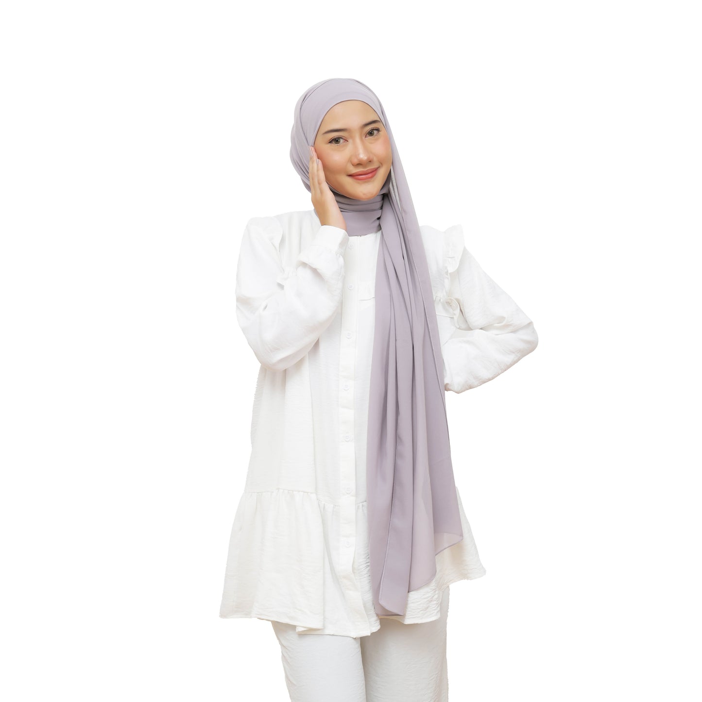 Jiran Pashmina Instan Ceruty Babydoll Hijaberies - Soft Lavender