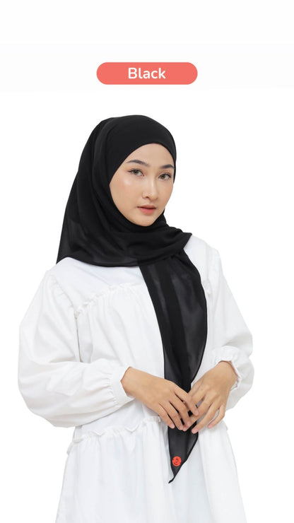 Olivia Square Instan Oval Ceruty Babydoll - Black