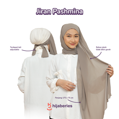 Jiran Pashmina Instan Ceruty Babydoll Hijaberies - Elephant Skin