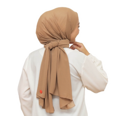 Jiran Pashmina Instan Ceruty Babydoll Hijaberies - Mocca