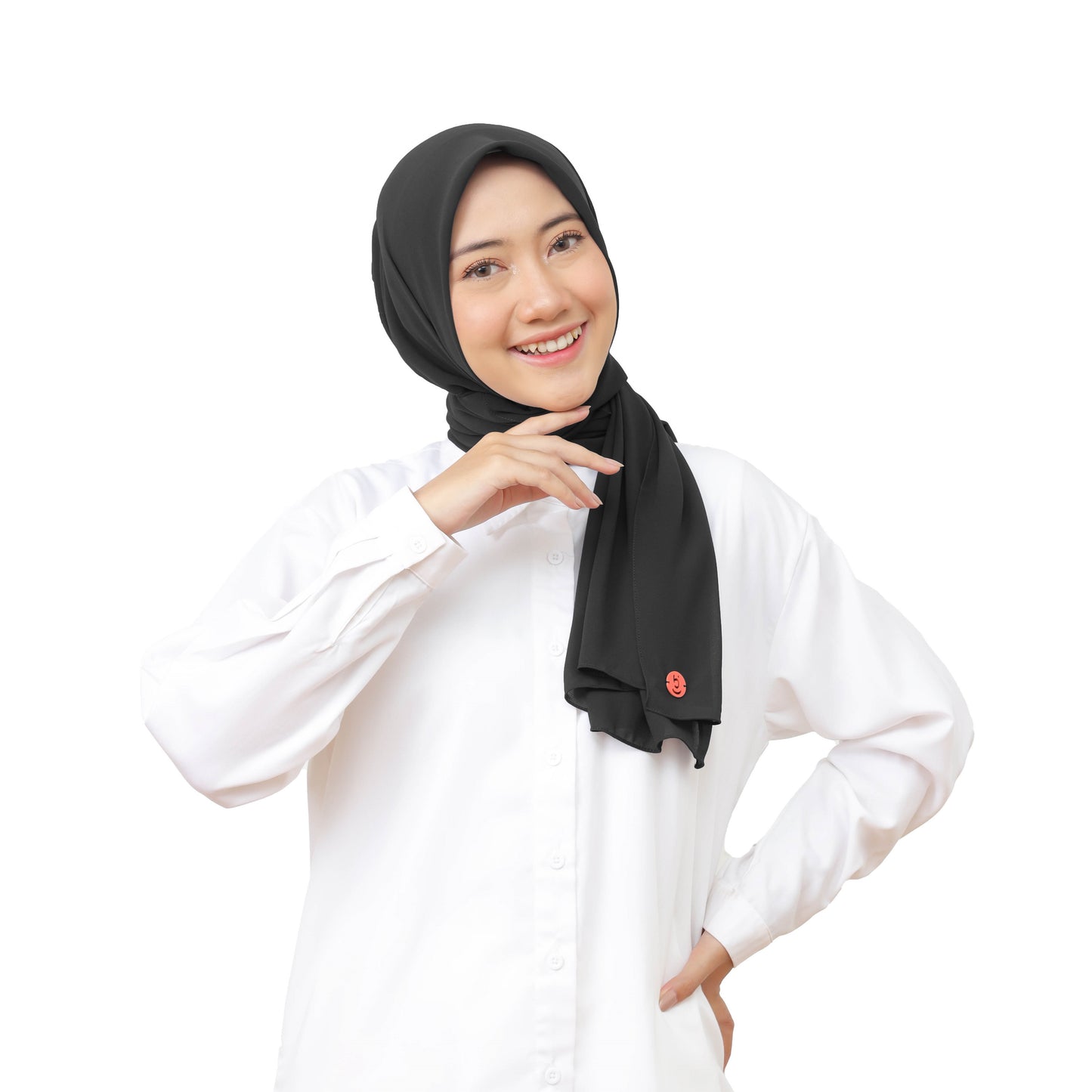 Kelora Pashmina Square Ceruty Babydoll Hijaberies - Black