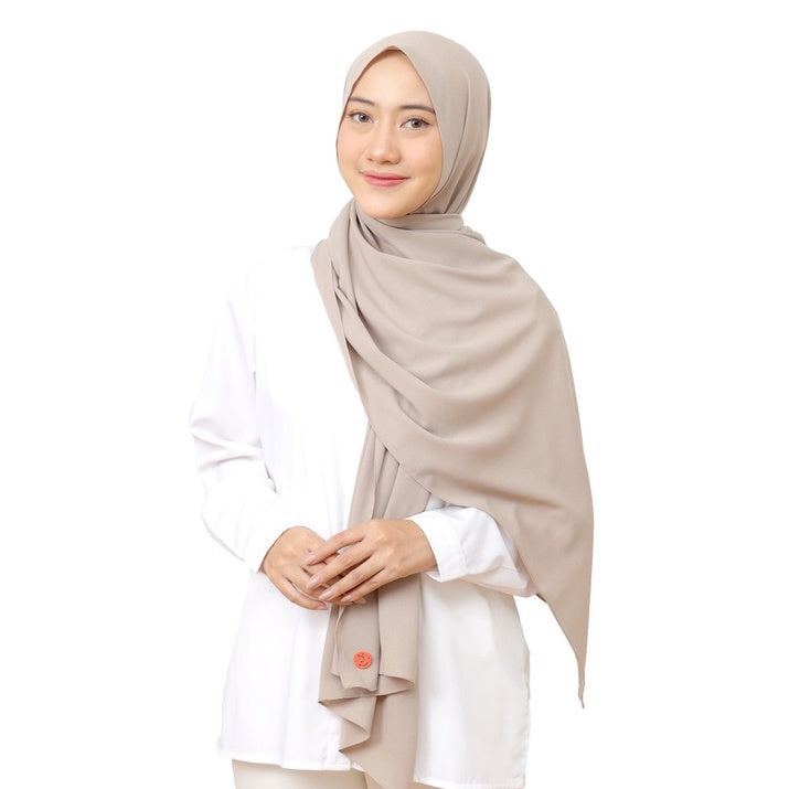 Daily Pashmina Ceruty Babydoll Hijaberies - Oyster