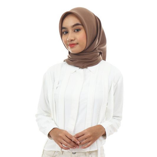 Ayudia Voal Bawal Plain Hijaberies - Mocca