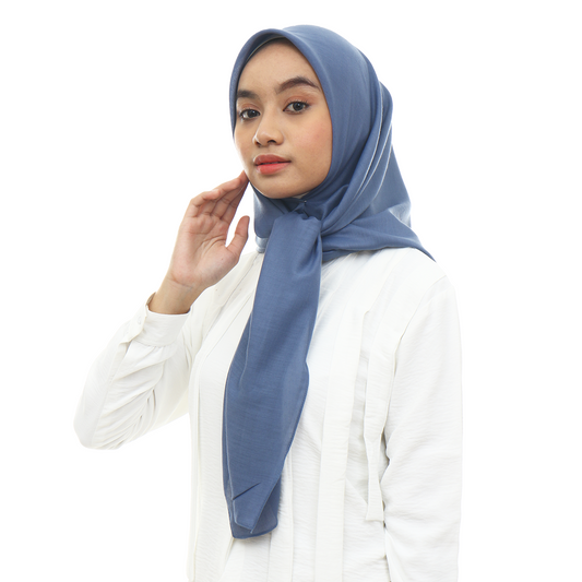 Ayudia Voal Bawal Plain Hijaberies - Blue Jeans